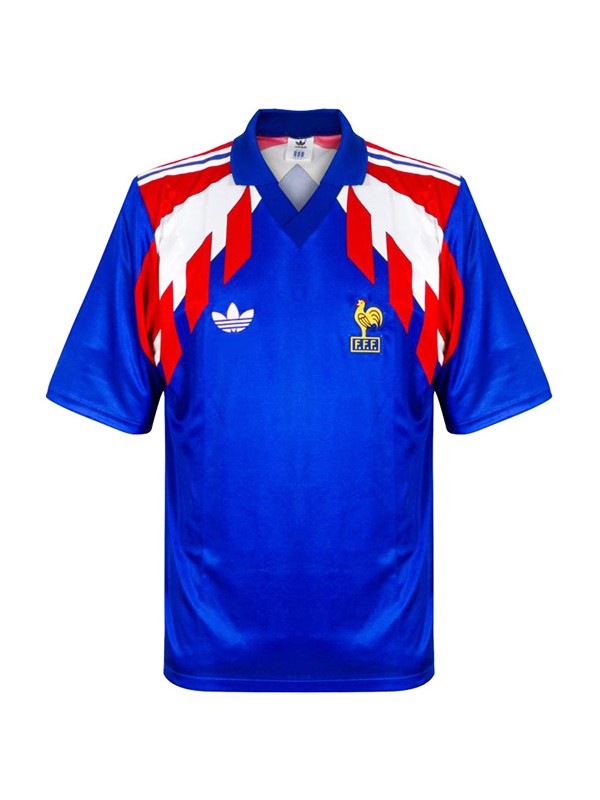 France maillot rétro maillot de football uniforme premier maillot de football pour hommes 1988-1990